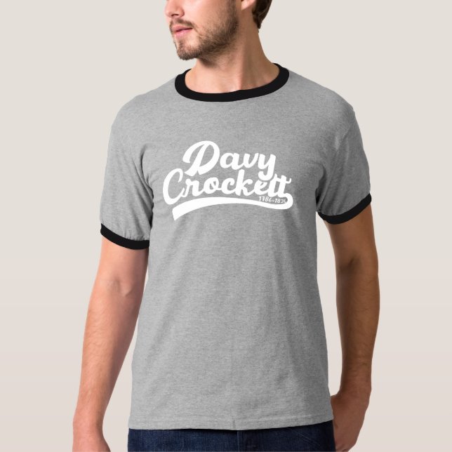 Davy Crockett 1786 - 1836 White Typography T-Shirt (Front)