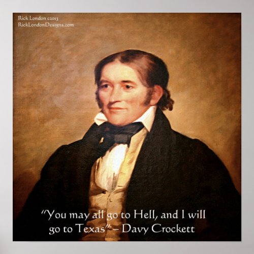 Davy Crockett Going To Texas Poster