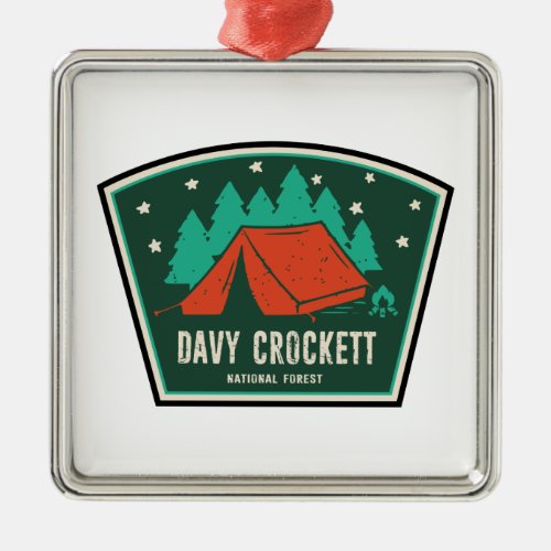 Davy Crockett National Forest Camping Metal Ornament