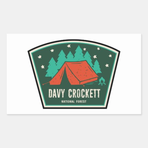 Davy Crockett National Forest Camping Rectangular Sticker