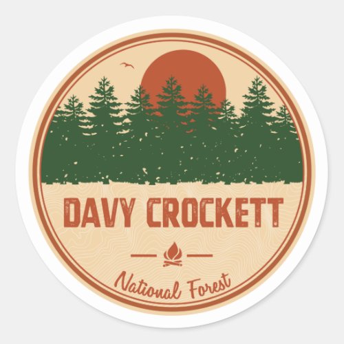 Davy Crockett National Forest Classic Round Sticker