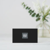 Davy Grey Monogram Square Business Card (Standing Front)