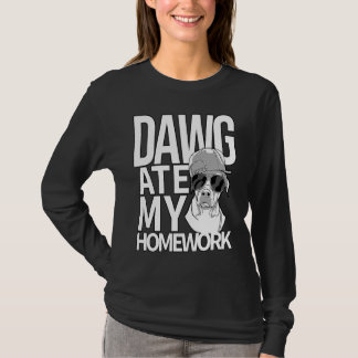 Dawg Ate My Homework Retro Vintage Style  Dog Stud T-Shirt