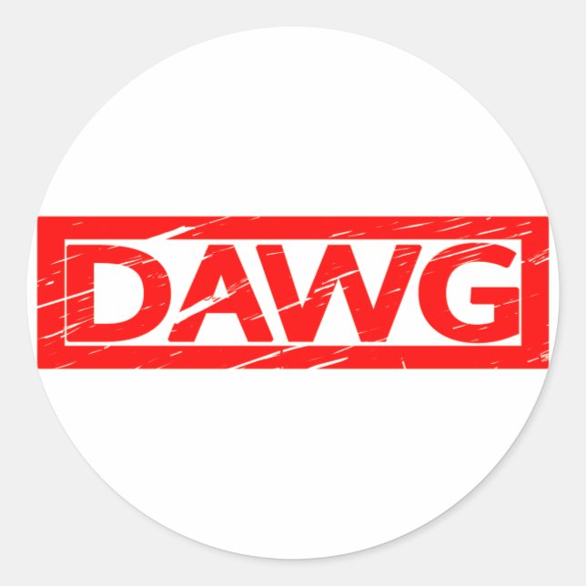 Dawg Stamp Classic Round Sticker (Front)