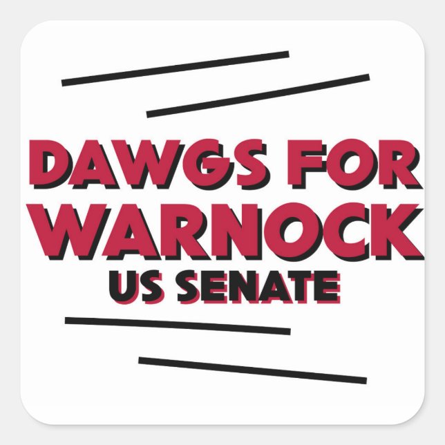Dawgs for Warnock Sticker Sheet (Front)