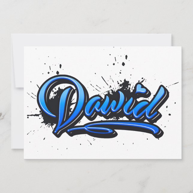 Dawid Heart Splash Graffiti Map Card (Front)
