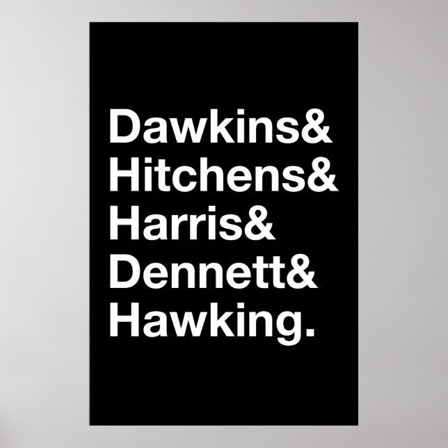 Dawkins&Hitchens&Harris&Dennett&Hawking - Science Poster (Front)