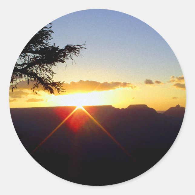 Dawn at Grand Canyon Classic Round Sticker (Front)
