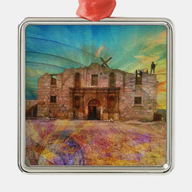 Dawn At The Alamo Metal Ornament (Front)