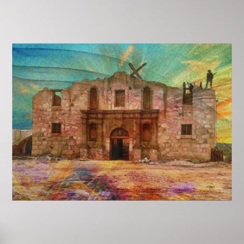 Dawn At The Alamo Poster