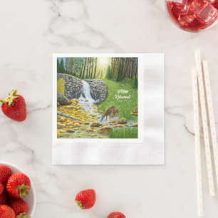 Dawn At The Forest Coined Napkins