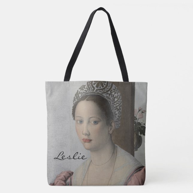 Dawn Before Pretty Baroque Personalized Monogram Tote Bag (Front)