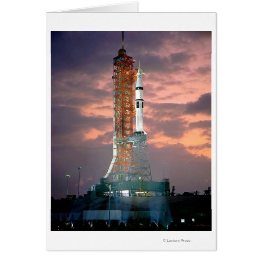 Dawn breaks behind ASTP Saturn IB CDDT Cards (Front)