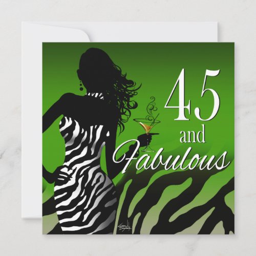 Dawn ::CUSTOM:: Bombshell Zebra 45th Birthday Personalized Invitation