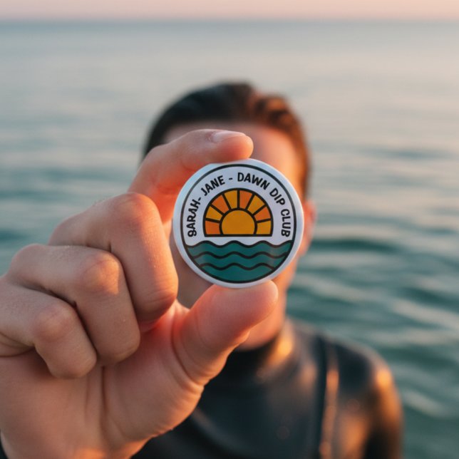 Dawn Dip Club – Sunrise Wild Swimmer Design Button (Creator Uploaded)