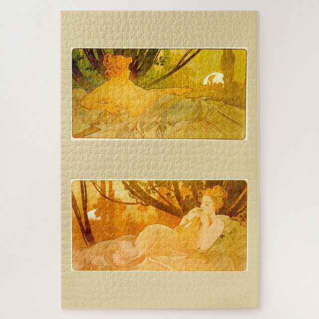Dawn & Dusk by Alphonse Mucha Jigsaw Puzzle (Vertical)
