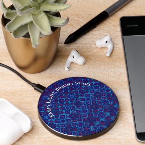 Dawn Elegance Blue Pattern Morning Inspiration Wireless Charger