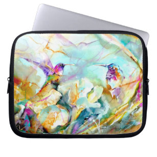 "Dawn Greeting" Hummingbird Print on Laptop Sleeve