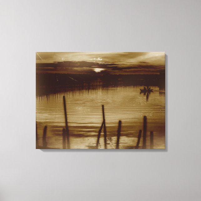 Dawn in The Lagoon Wrapped Canvas Print (Front)