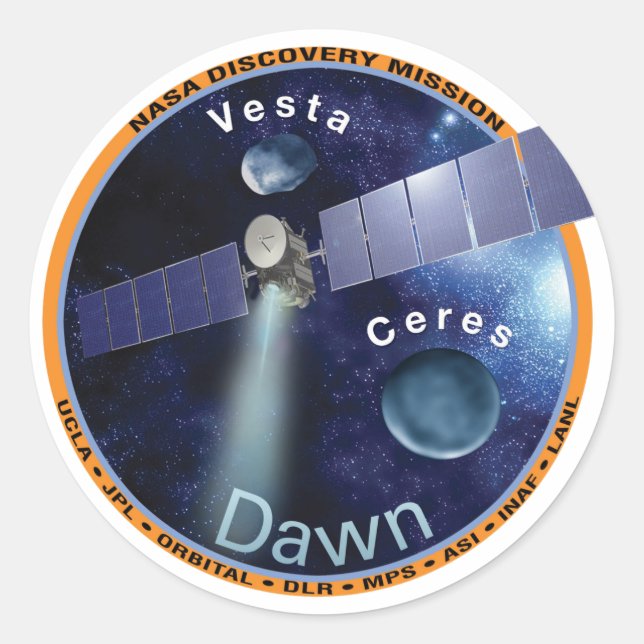 Dawn Mission Patch   Classic Round Sticker (Front)