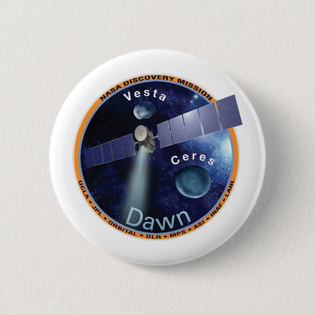 Dawn Mission Patch  Pinback Button (Front)