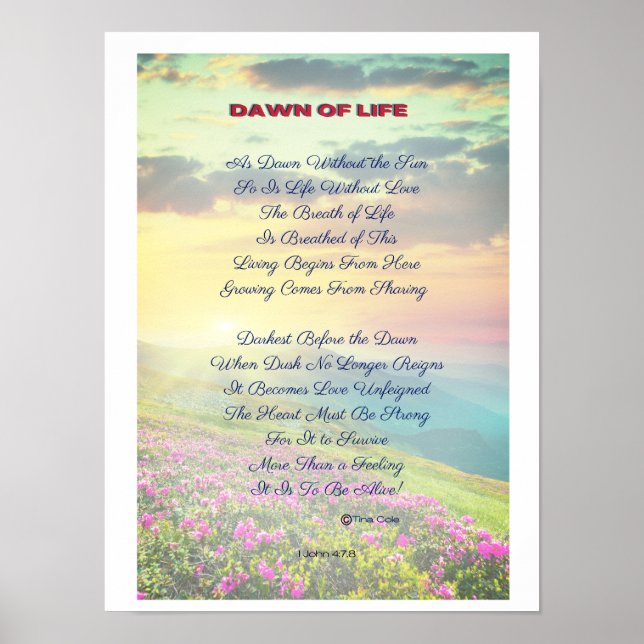 "Dawn of Life" Poetry Poster (Front)