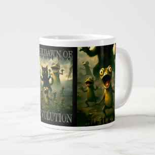 Dawn of revolution funny rebel cat lizard frogs giant coffee mug