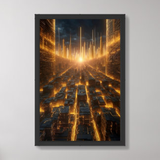 Dawn of the Digital City Framed Art