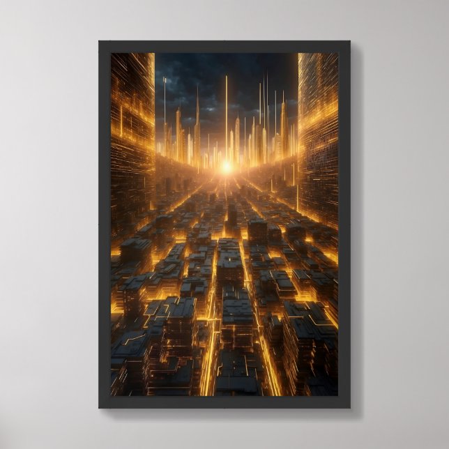 Dawn of the Digital City Framed Art (Framed Front)