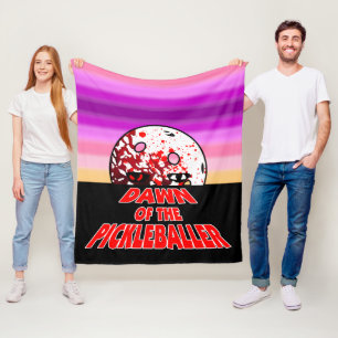 Dawn of the Pickleballer Halloween Horror Zombie Fleece Blanket
