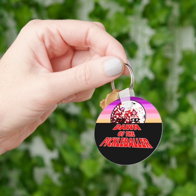 Dawn of the Pickleballer Halloween Horror Zombie Keychain (Hand)