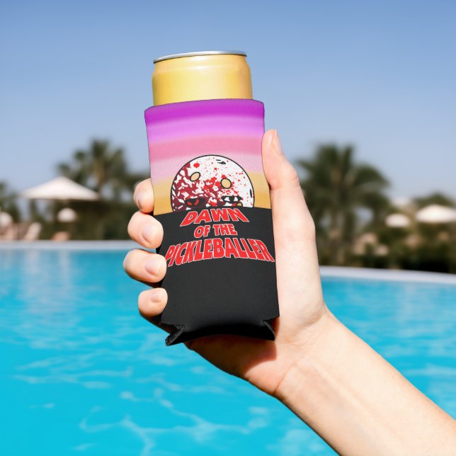 Dawn of the Pickleballer Halloween Horror Zombie Seltzer Can Cooler (In Situ Pool)