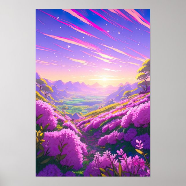 Dawn of the Valley, Anime Art Poster (Front)