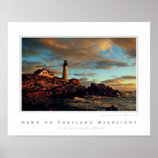 Dawn on Portland Headlight Poster