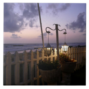 Dawn on the Beach Ceramic Tile