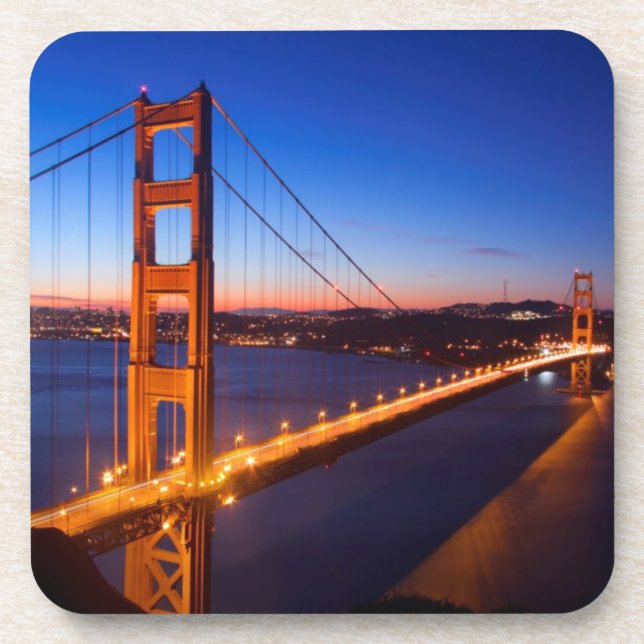 Dawn over San Francisco and Golden Gate Bridge. Coaster (Front)