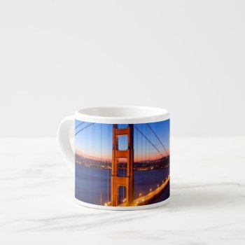 Dawn Over San Francisco And Golden Gate Bridge. Espresso Cup by iconicsanfrancisco at Zazzle