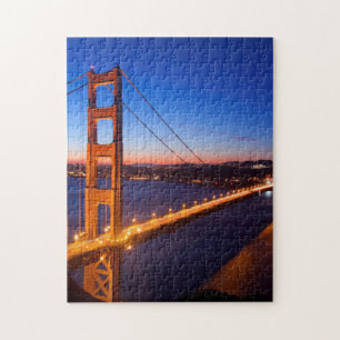 Dawn over San Francisco and Golden Gate Bridge. Jigsaw Puzzle