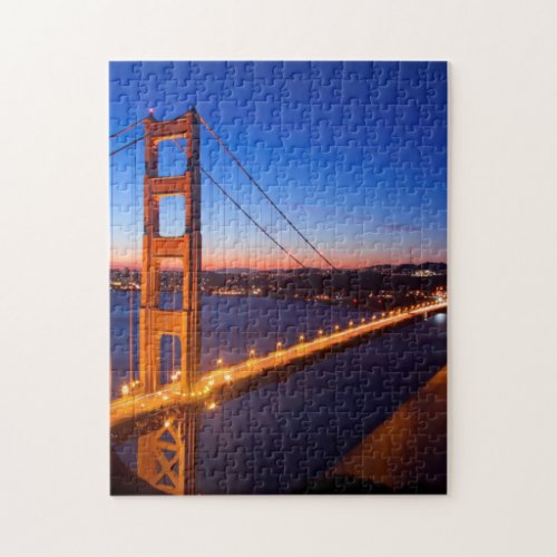 Dawn over San Francisco and Golden Gate Bridge Jigsaw Puzzle