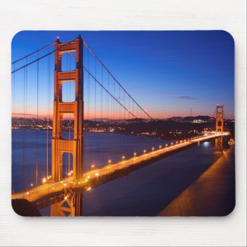 Dawn over San Francisco and Golden Gate Bridge Mouse Pad