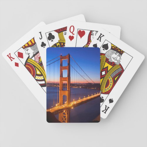 Dawn over San Francisco and Golden Gate Bridge Poker Cards