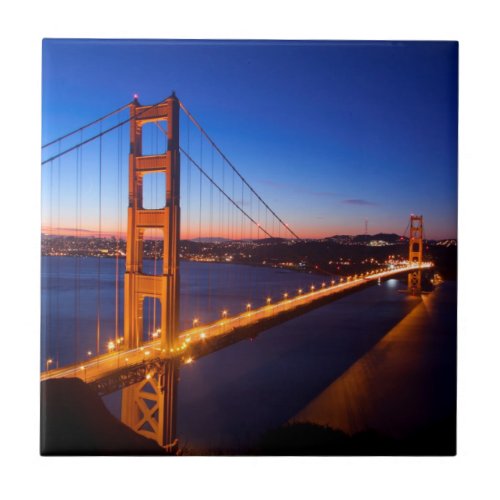 Dawn over San Francisco and Golden Gate Bridge Tile