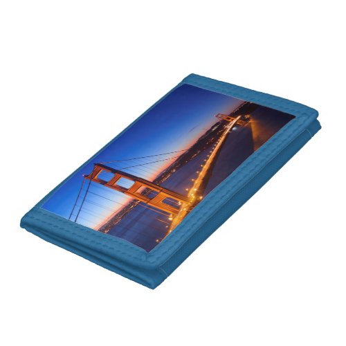 Dawn over San Francisco and Golden Gate Bridge Tri_fold Wallet