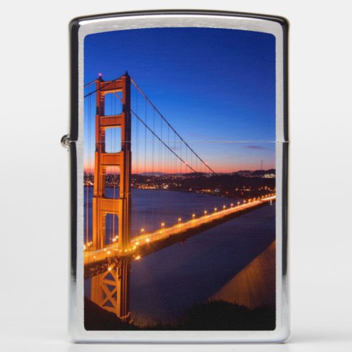 Dawn over San Francisco and Golden Gate Bridge Zippo Lighter