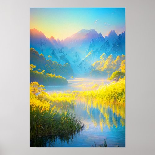 Dawn Over the Marshland Poster