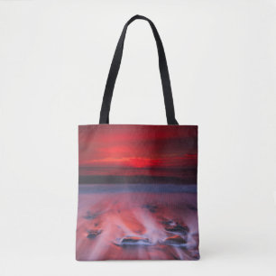 Dawn Over The Stormy Sea Tote Bag