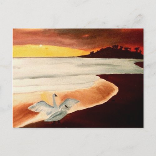 Dawn Patrol Hawaiian Sun Set Postcard Hawaii Art