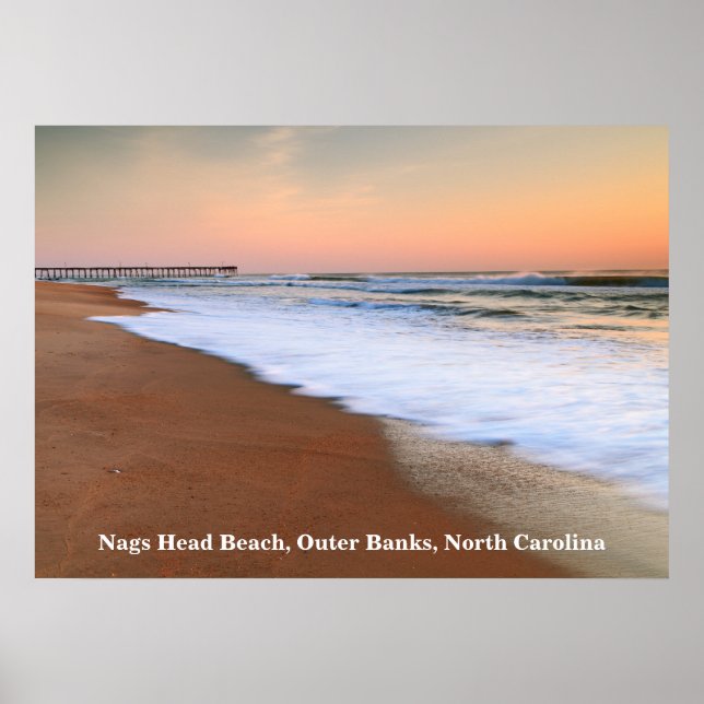 Dawn Seascape at Nags Head Beach Poster (Front)