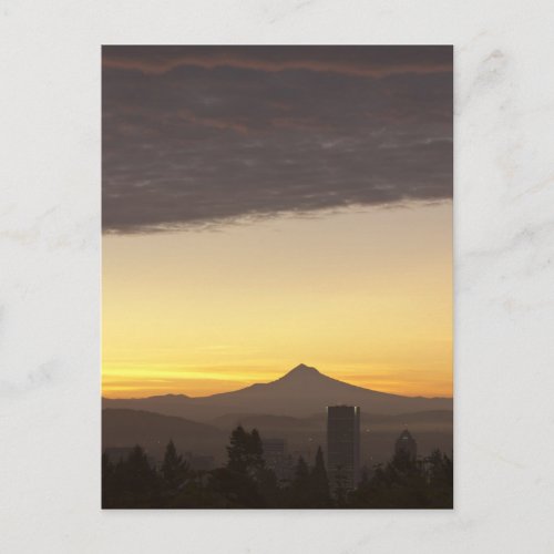 Dawn sky over Portland and Mt Hood Oregon Postcard