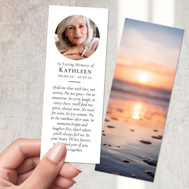 Dawn Sunrise Ocean Photo Prayer Memorial Bookmarks (Creator Uploaded)